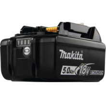 Akumulátor Makita 18 Voltov 5,0 Ampérhodín Lithium-Ion s indikátorom stavu nabitia.