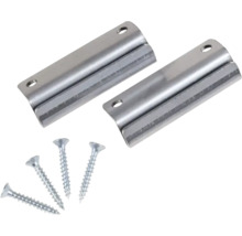 Dve kovové rúrkové spony so štyrmi skrutkami