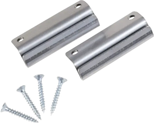 Dve kovové rúrkové spony so štyrmi skrutkami