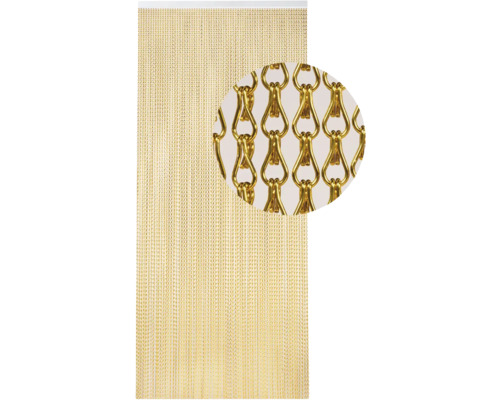 Zlatý reťazový záves s detailným pohľadom