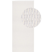 Biely šnúrkový záves s detailným záberom štruktúry látky