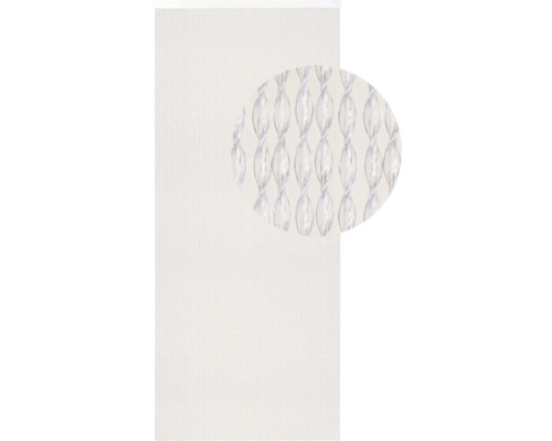 Biely šnúrkový záves s detailným záberom štruktúry látky