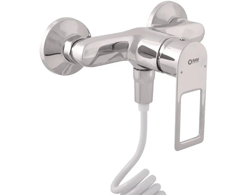 Nástenná sprchová batéria so sprchovou hadicou a logom RAV Slovenia