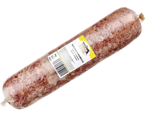 Hydinová klobása s kačicou a kuracím mäsom v jednomkilogramovom balení