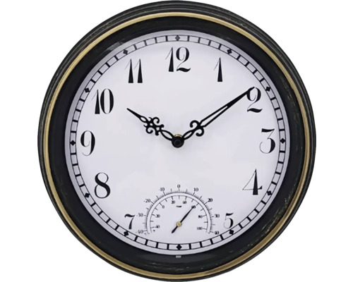 Nástenné hodiny s teplomerom pre vonkajšie použitie