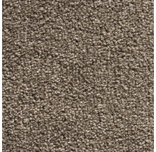 Slučkový koberec, hnedý melír, detailný pohled na štruktúru povrchu.