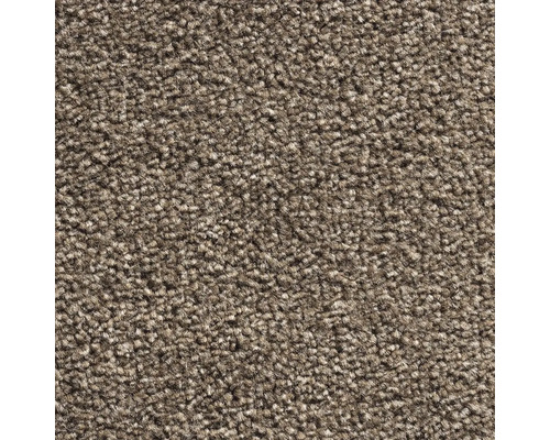 Slučkový koberec, hnedý melír, detailný pohled na štruktúru povrchu.