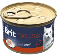 Brit Mousse s hovädzím mäsom konzerva pre mačky