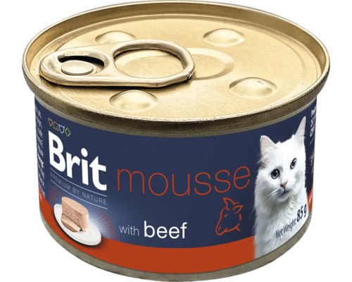 Brit Mousse s hovädzím mäsom konzerva pre mačky