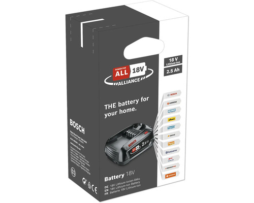 Balenie batérie Bosch 18 V lítium-iónová 2,5 Ah