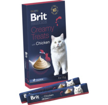 Brit Creamy Treats s kuracím mäsom pre mačky, balenie so šiestimi jednotlivými porciami