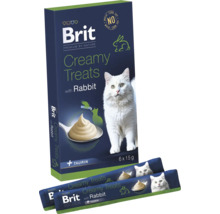 Brit Creamy Treats s králikom, maškrta pre mačky, balenie so šiestimi porciami