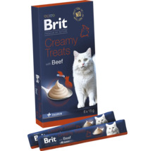 Brit Creamy Treats s hovädzím mäsom pre mačky, balenie po 6 kusoch