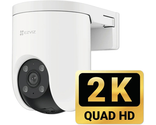 Bezpečnostná kamera EZVIZ pre montáž na stenu s rozlíšením 2K Quad High Definition a EZVIZ Logo.