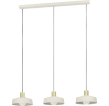 Závesná lampa s tromi tienidlami a zavesením na tyči