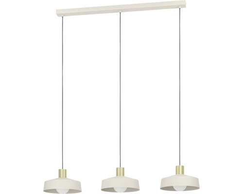 Závesná lampa s tromi tienidlami a zavesením na tyči