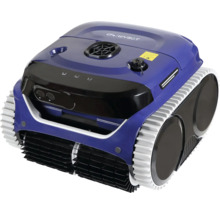 Modrý čistiaci robot pre bazény s pásovým pohonom