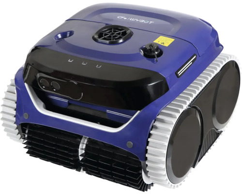 Modrý čistiaci robot pre bazény s pásovým pohonom