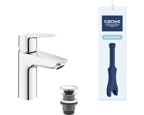 Umývadlová batéria Grohe Quickfix Start chróm 23551002 Umývadlová páková batéria Grohe s odtokovou súpravou a montážnym kľúčom