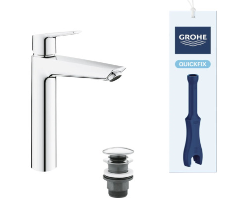 Páková umývadlová batéria Grohe s tiahlovou výpusťou a nástrojom QuickFix
