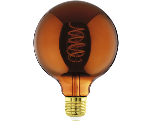 Dekoratívna žiarovka so špirálou a zlatou päticou