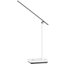 LED stolná lampa s obdĺžnikovou základňou a nastaviteľnou hlavou lampy