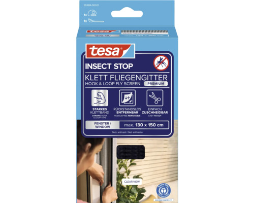 Balenie siete proti hmyzu Tesa Insect Stop so suchým zipsom s environmentálnou značkou Modrý anjel