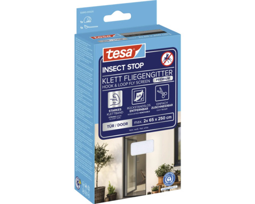Tesa Insect Stop Klett sieť proti hmyzu na dvere, maximálna veľkosť 2x 65 x 250 cm