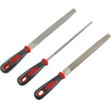 Sada troch ručných pilníkov s rukoväťou