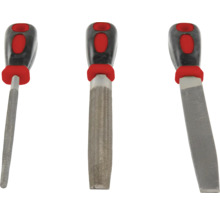 Tri pilníky s rukoväťou