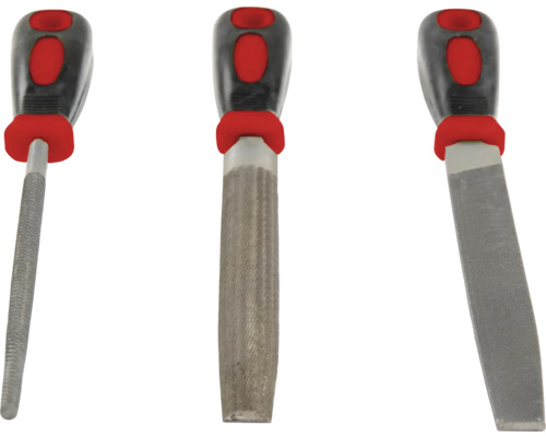 Tri pilníky s rukoväťou