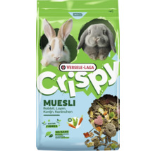 Versele-Laga Crispy Muesli krmivo pre králiky s extra vlákninou, kúskami zeleniny a peletami, bez umelých prísad.