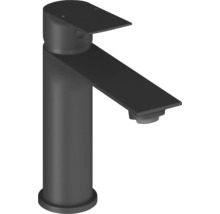 Moderná umývadlová batéria v čiernej matnej farbe, páková batéria s plochým výtokom do kúpeľne.