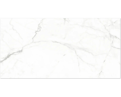 Dlaždica z jemnej kameniny s mramorovým efektom a sivým žilkovaním na podlahu a stenu.