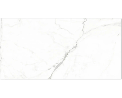 Dlaždica z jemnej kameniny so vzhľadom mramoru a sivým žilkovaním na stenu a podlahu.