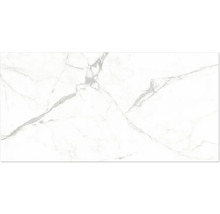 Keramická dlažba s mramorovým dekorom a sivým žilkovaním.