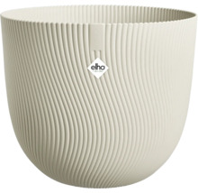 Kvetináč elho s vlnitou rebrovanou štruktúrou v krémovo bielej farbe.