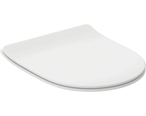 Toaletné sedadlo s poklopom, biele, plochý dizajn