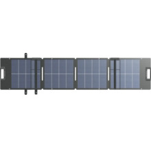 Skladací solárny panel EcoFlow so štyrmi solárnymi modulmi a integrovanými držadlami pre mobilné napájanie.
