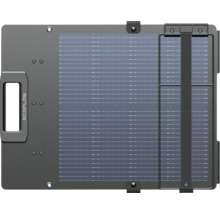 Prenosný solárny panel EcoFlow v zloženom stave s rukoväťou, logom EcoFlow a štruktúrovaným povrchom.