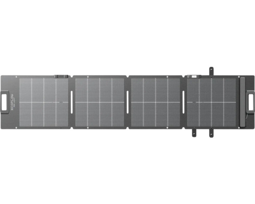 Prenosný skladací 110 Watt solárny panel EcoFlow Light so štyrmi segmentmi a rukoväťami.