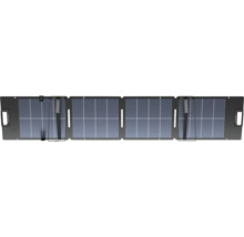 Skladací solárny panel EcoFlow so štyrmi sekciami, integrovanými rukoväťami a podperami pre prenosnú výrobu energie.