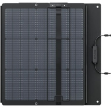 Prenosný solárny panel EcoFlow s pripojovacími káblami a upevňovacími okami.
