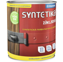 Chemolak Syntetika Základná, syntetická základná farba na kov a drevo, antikorózna, rýchloschnúca, pre interiér aj exteriér.