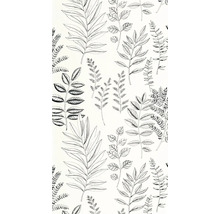 Vzor tapety s ručne kreslenými botanickými ilustráciami rôznych listov a konárov v štýle skice.