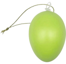 Zelené veľkonočné vajíčko na zavesenie so šnúrkou na veľkonočnú dekoráciu.