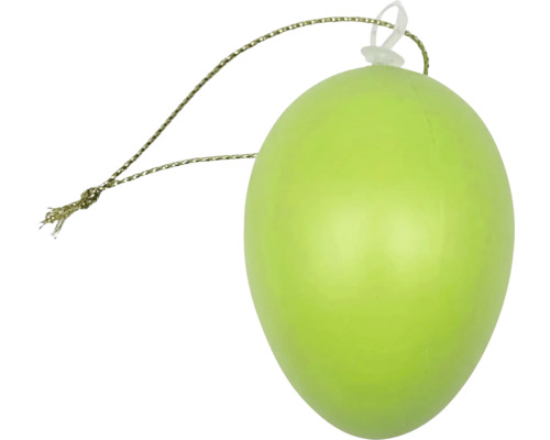 Zelené veľkonočné vajíčko na zavesenie so šnúrkou na veľkonočnú dekoráciu.
