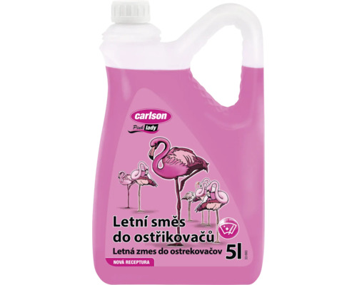 Carlson letná zmes do ostrekovačov Pink Lady v 5 litrovom kanistri s motívom plameniakov.