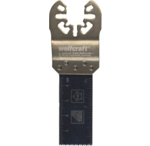 Ponorný pílový list Wolfcraft pre multifunkčné náradie, na drevo a PVC, s mierkou v centimetroch a palcoch.