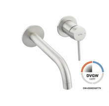 Podomietková umývadlová batéria Avital v nerezovom prevedení s oddeleným výtokom a pákou, certifikácia DVGW.